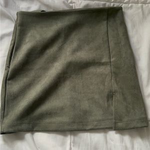 olive green midi skirt